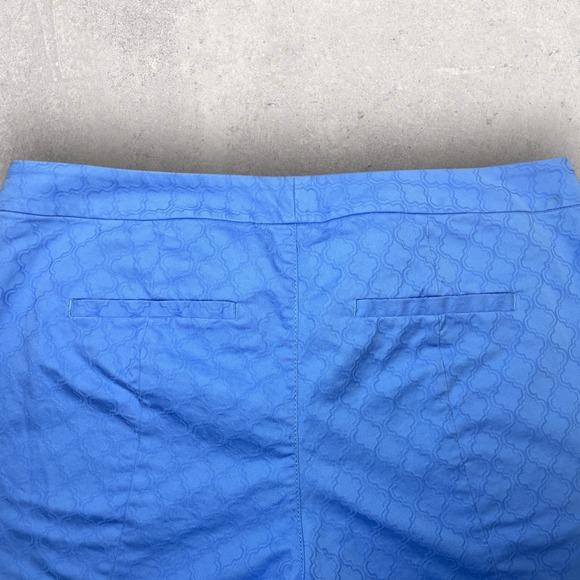 Lilly Pulitzer Blue Jacquard Quatrefoil Ankle Pants Size 14 Slim Stretch NWOT - Picture 4 of 7